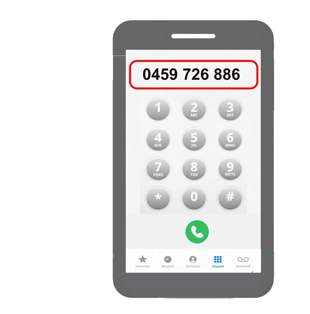 Telephone showing mobile number for the business